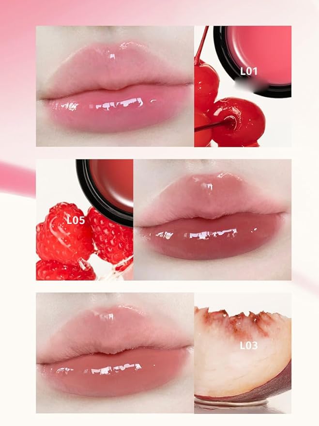 1 PC Macaron Canned Lip Essence High Glossy Lip Jelly, Mirror Effect Lip Glaze Mirror Effect Lip Balm, Moisturizing & Plump Lip Gloss (L01, 6g)
