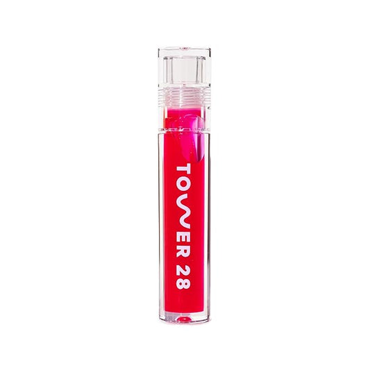 Tower 28 ShineOn Lip Jelly, XOXO, Non-Sticky, Hydrating Vegan Lip Gloss in Sheer Pink, Moisturizing Apricot and Raspberry Seed Oil, Clean, Cruelty Free