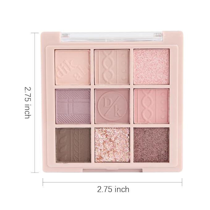 9Colors Eye Shadow Palette Makeup,Pink Rose Gold Purple Mauve Neutral Travel Eyeshadow Palette Highly Pigmented Long Lasting Waterproof Naturing-Looking Eyeshadow Palette Travel Size Gift Kit