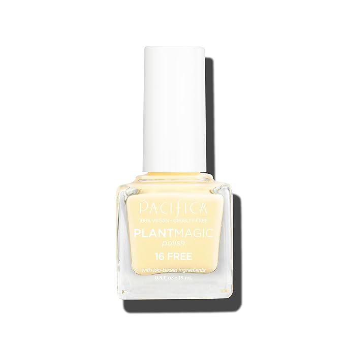Pacifica Natural Nail Polish– Plant Magic Yellow Nail Polish - Plant Based, Non-Toxic & Clinically Tested - Lasting Colors, Glossy, Chip-Resistant, Clean Beauty, Dermatologist Approved, Happy Yellow