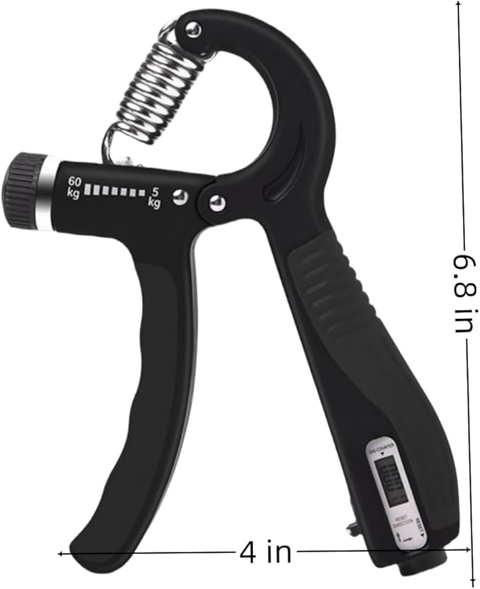1Pcs Grip Strength Trainer Wrist Strengthener with Counter 11-132 Lbs/5-60kg(Black) Lbs/5-60kg(Black)