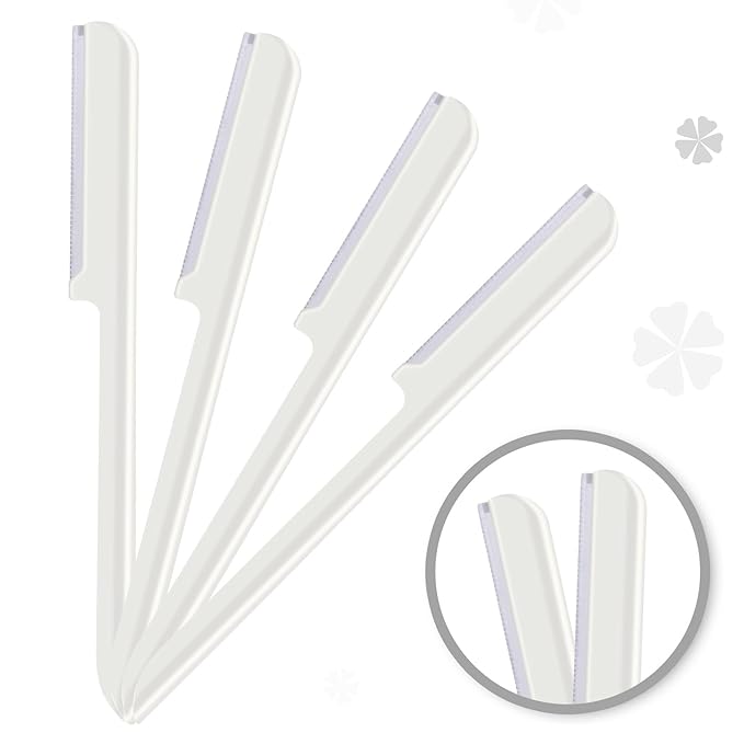 10 Pieces Women's Facial Razor Eyebrow Shaver Razor Brow Shaper Eyebrow Trimmer Dermaplaner Shaping Tool with Cover (White)