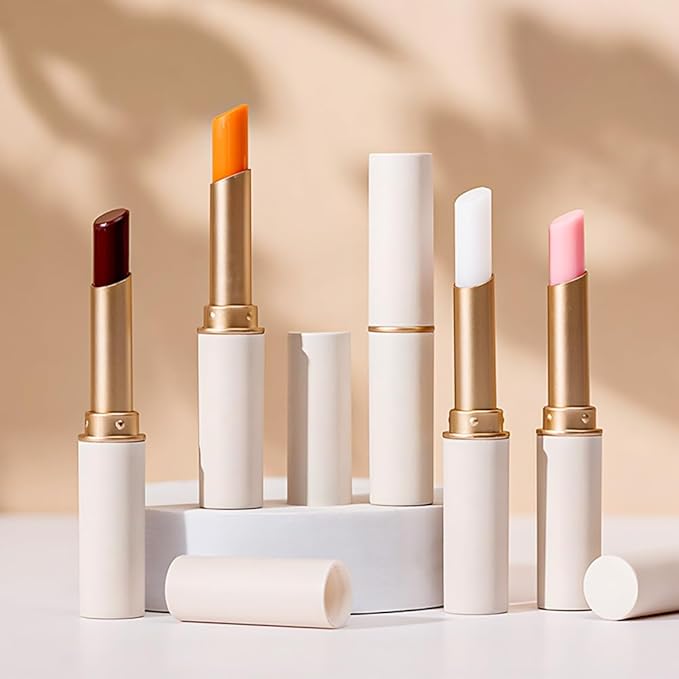 evpct 4Pcs Magic Color Changing Lipstick Long Lasting Waterproof 24 Hours Original for Women, Honey Orange Raspberry Strawberry Pink PH Mood Permanent Color Changing Lipstick Lip Balm, labial magico