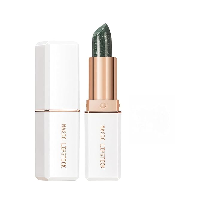 Color Changing Lipstick, 6-Colors Lip Stain Temperature Activated Vegan Formula, Magic Lipstick Long-Lasting, Nourishing, Cruelty-Free & Vegan #dark green