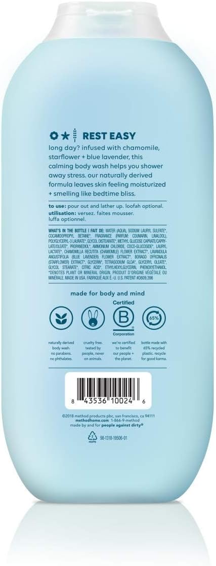 Method Body Wash, Wind Down, 18 oz, 6 pack, Packaging May Vary