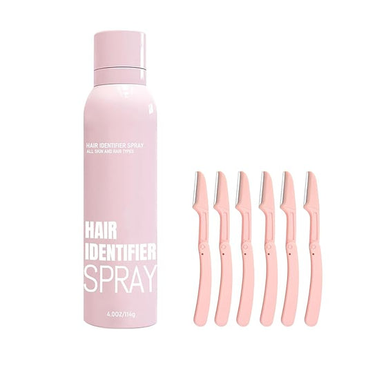 2025 NEW Hair Identifier Spray for Face Shaving, Dermaplaning Tool,Skin Dermaplaning Spray for Women With 6 Face Razors