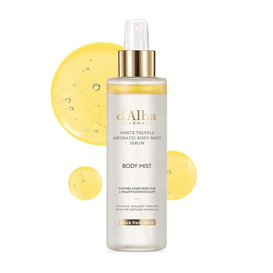d'alba Piedmont Italian White Truffle Aromatic Body Mist Serum, Glowy Hydrating Body Serum Spray, Go-to Body Mist for dry and damaged skin, Romantic Fragrance Body Mist, Korean Skin Care (6.08 fl oz.)