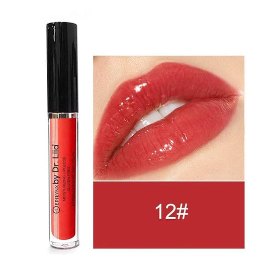 Vegan Moisturizing, Long Lasting Lip Gloss - Satin & Glitter - Allergen Free for Sensitive Skin - Apple Red by Dr. Liia