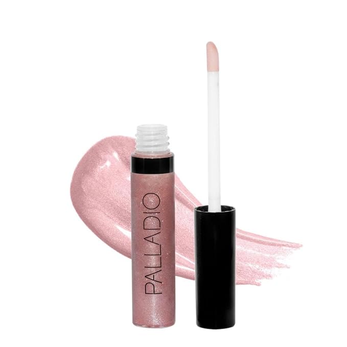 Palladio Lip Gloss, Pink Candy, Non-Sticky Lip Gloss, Contains Vitamin E and Aloe, Offers Intense Color and Moisturization, Minimizes Lip Wrinkles, Softens Lips with Beautiful Shiny Finish