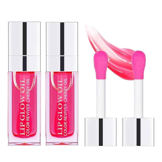 Hydrating Lip Glow Oil, Moisturizing Lip Glow Oil, Nourishing Glossy Transparent Lip Oil, Plumping Lip Oil, Lip Balm, Non-sticky Tinted Toot Lip Balm for Lip Care (SZ01881-2pcs Raspberry)