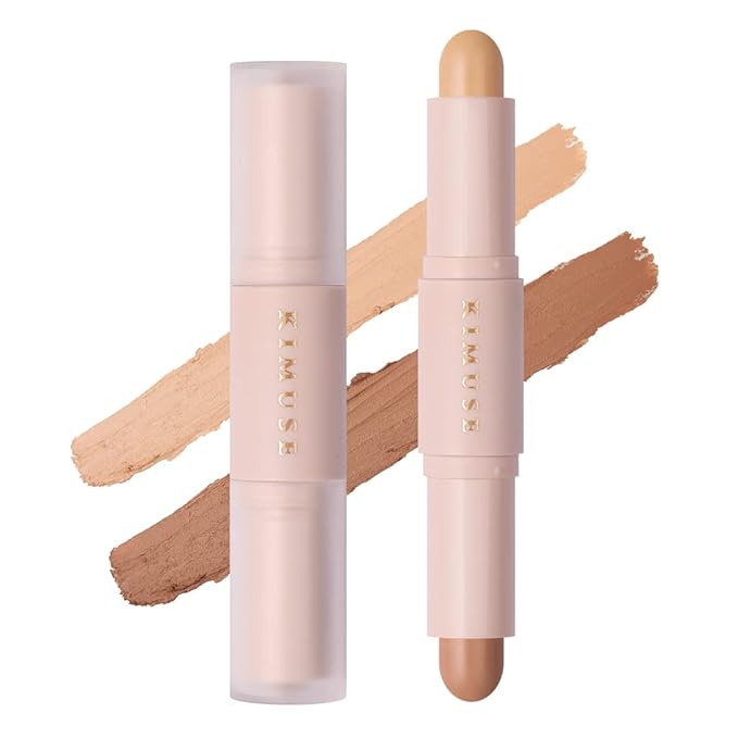 KIMUSE 2Color Dual Cream Contour Stick, Long Lasting Face Makeup
