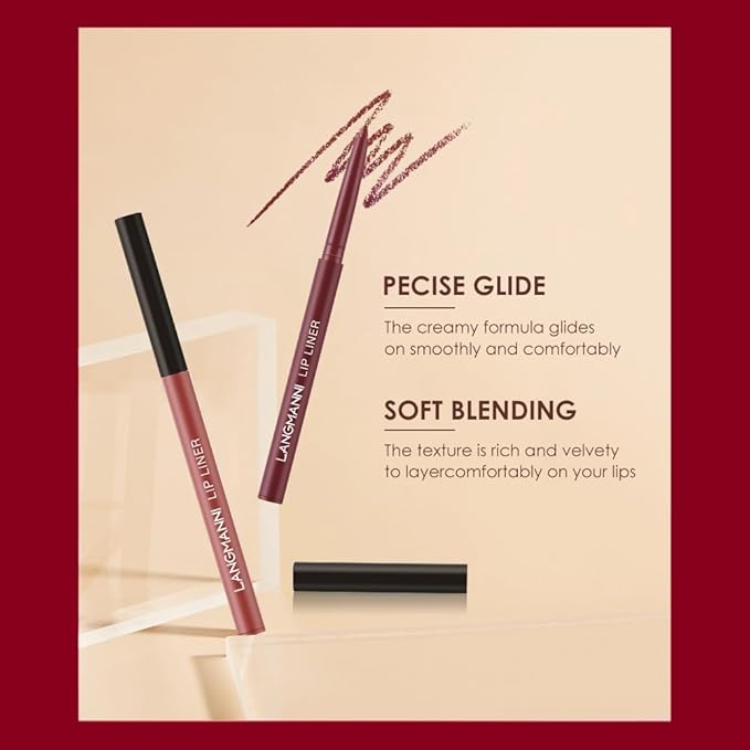 LANGMANNI 6 Matte Lipstick with 6 Lipliners Durable Makeup Set,Long-Lasting Non-Stick Cup Not Fade Waterproof Pigmented Velvet Lipgloss Kit Beauty Cosmetics Makeup Gift for Girls (#B)