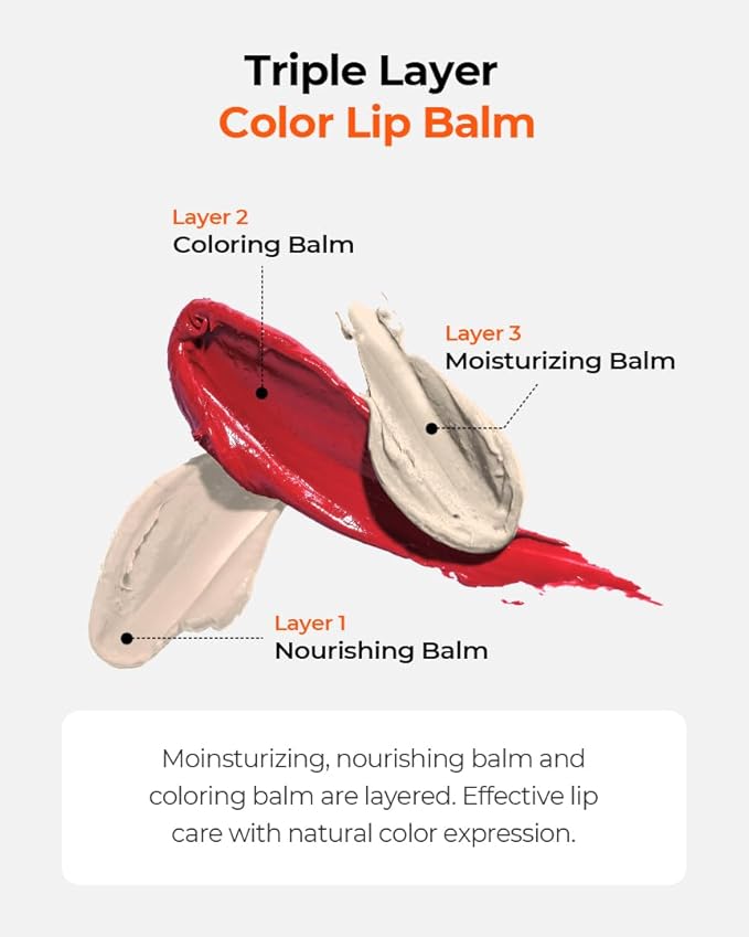 GRAFEN Triple Color Lip Balm Coral Magnetic