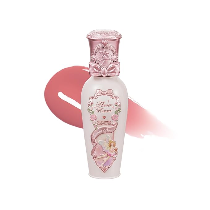 Flower Knows Midsummer Fairytales Lip Gloss-Glowy Moisturizing Coating Lip Lacquer-Hydrating Tinted Lip Oil for Girls&Women-Vegan & Cruelty Free-0.17Fl Oz(G02 Little Flower Fairy)