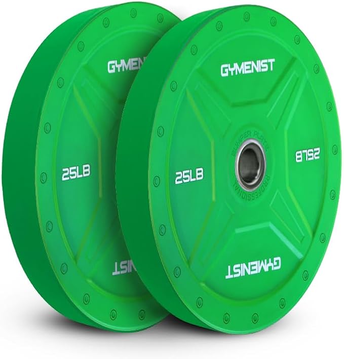GYMENIST Bumper Plates is Made for 2 Inch 10 LB 55 LB