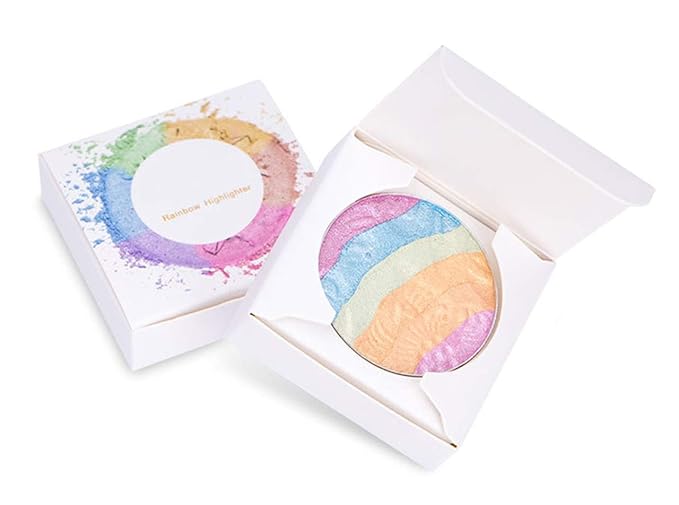 Pro 6 Colors 3D Baked Rainbow Highlighter Eyeshadow Unicorn Blush