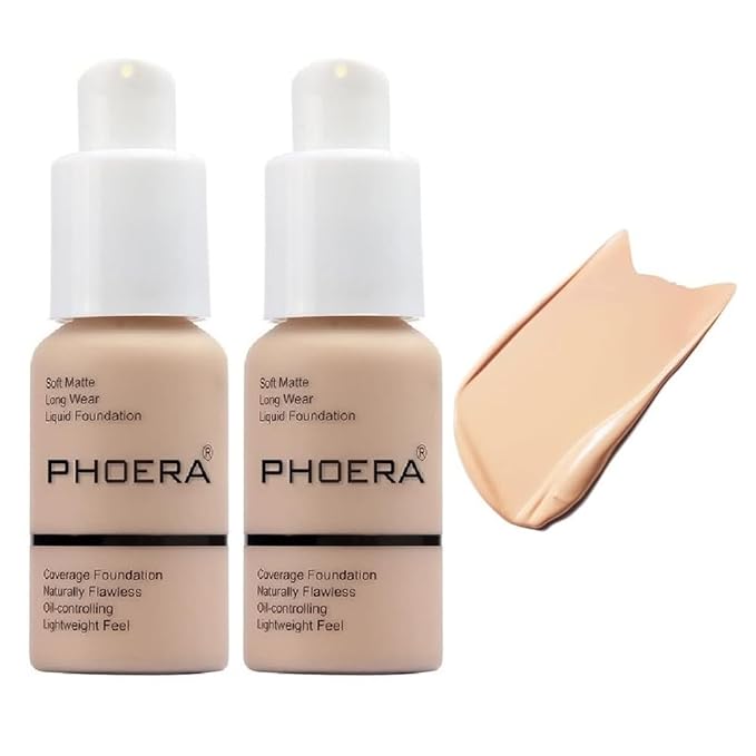 2 Pack PHOERA Foundation, Flawless Soft Matte Liquid