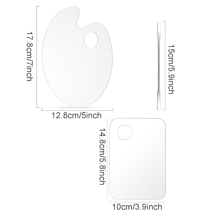 2 Pcs Acrylic Cosmetic Makeup Palette + 1