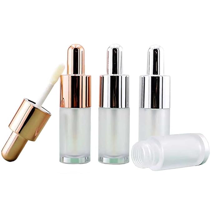 Teensery 6 Pcs 2.5ml Empty Lip Gloss Bottles Mini Baby Bottle Shaped Lip Glaze Tubes Refillable Lip Balm Vials Containers with Lip Brush for DIY Lipstick Lip Gloss Samples