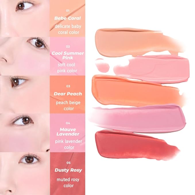 Fluffy Air Blusher 5 Colors - Lightweight Melting MAUVE LAVENDER)