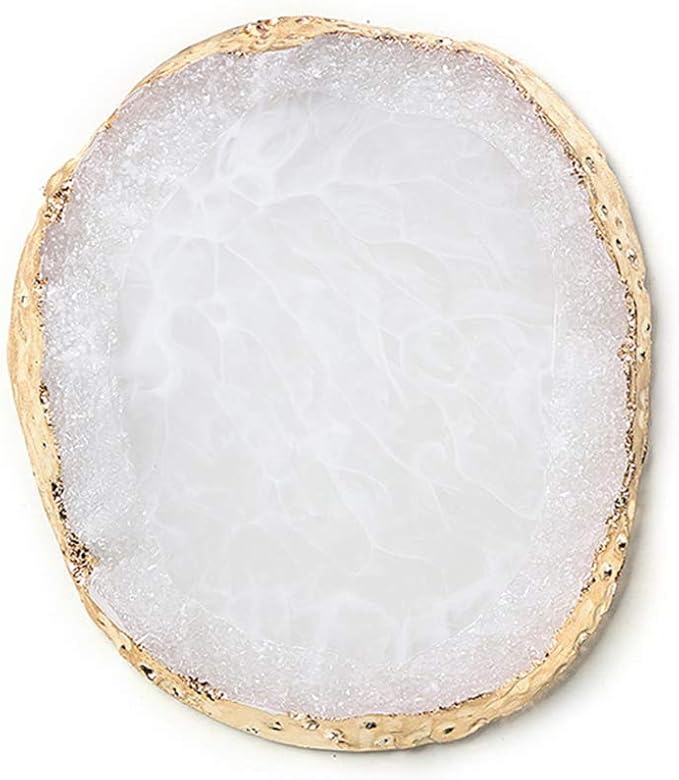 1pc White Golden Edge Resin Nail Art Palettes