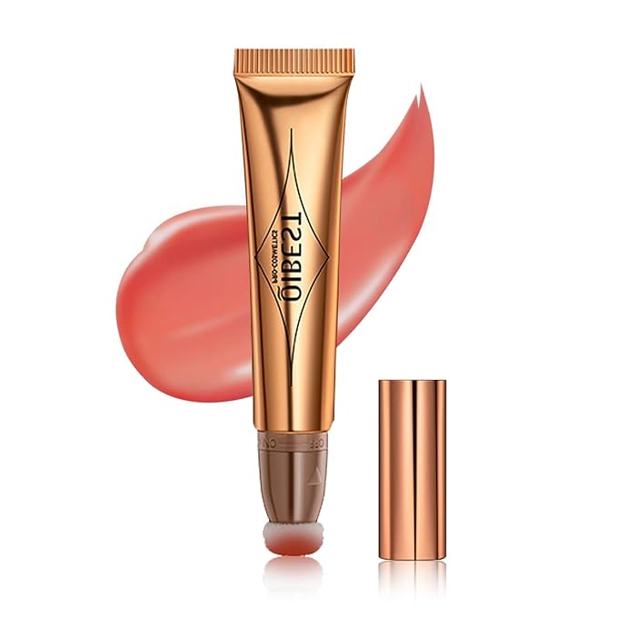 Blush Beauty Wand, Liquid Face Blush with Cushion Cruelty-free（Cherry Red）