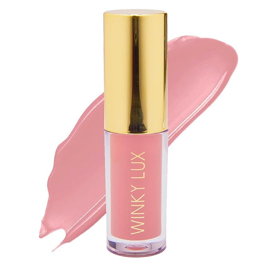 Winky Lux Very There Lip Oil, Hydrating Baby Pink Tint with Jojoba Oil, Non-Sticky Glossy Lip Oil, Tinted Pink Gloss for Juicy Lip, Passion