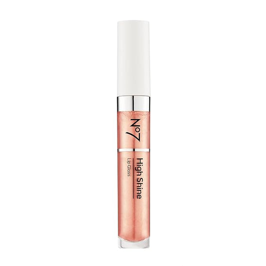 No7 High Shine Lip Gloss - Pink Latte - Moisturizing, High-Shine Lip Gloss with Jojoba Oil for Lips - Hydrating, Longwear Lip Makeup - Non-Sticky Formula (8ml)