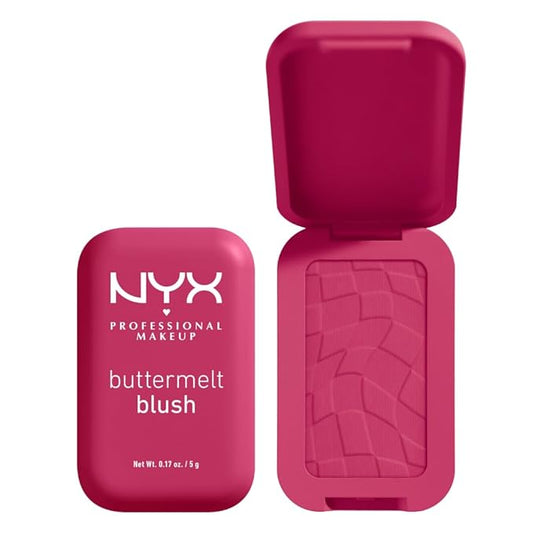 NYX PROFESSIONAL MAKEUP Buttermelt Powder Blush, Fade and Transfer-Resistant Blush, Up to 12HR Make Up Wear, Vegan Formula - Butta Than Before