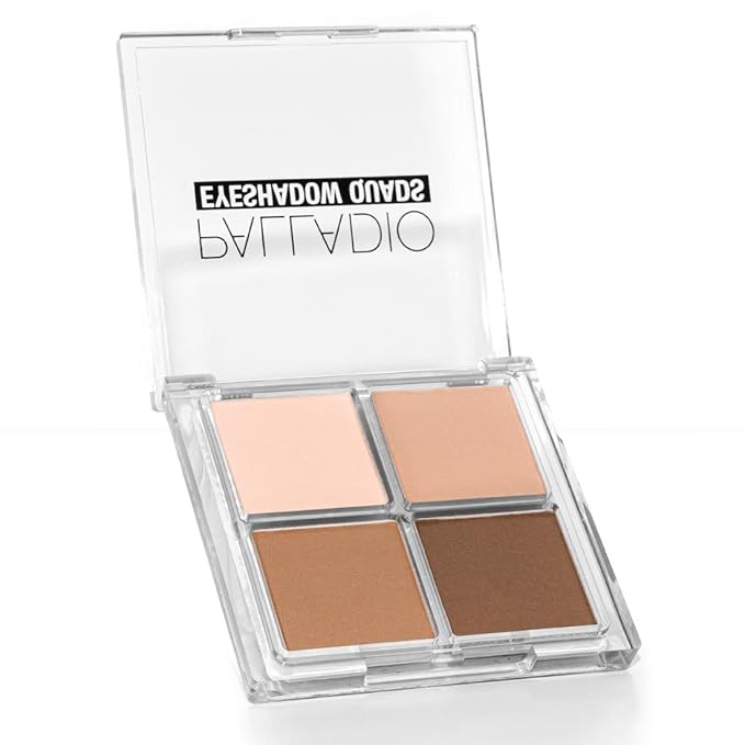 Palladio Eyeshadow Quads, Velvety Pigmented Blendable Matte, Metallic & Shimmer Finishes, Creamy Formula, Four Way Quad Eye Shadow Palette, Talc-Free (Classy)