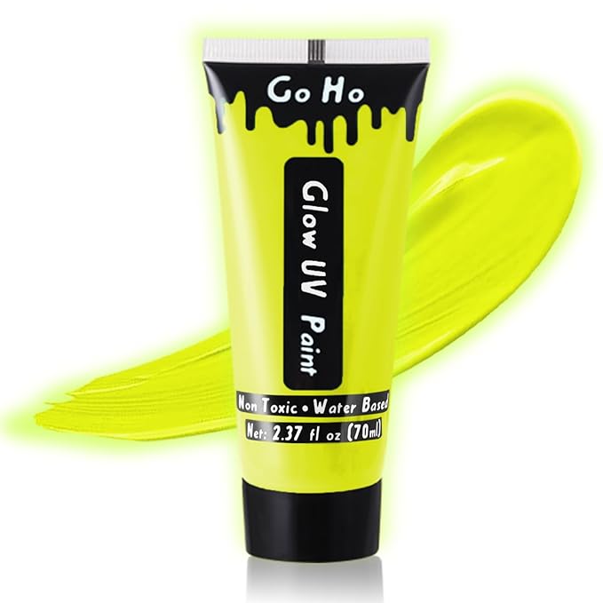 Go Ho Neon Yellow Body Paint Washable(2.,),under UV 37oz