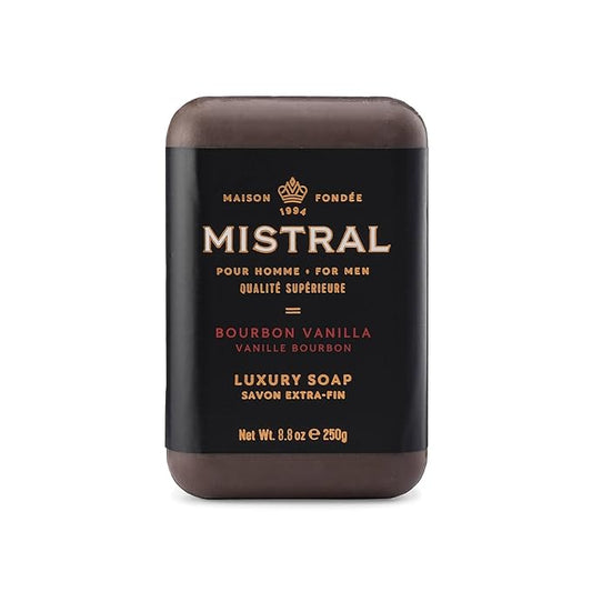 Mistral Bar Soap, Bourbon Vanilla, Large, Natural Exfoliation