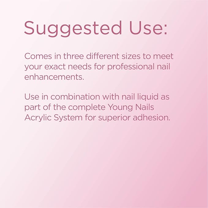 Young Nails Acrylic Powders, Cover - Created For a Flawless Consistency And Superior Adhesion - Cover Powder Begins To Set in 75 Seconds - Available in 45 gram, 85 gram, and 660 gram Size Options