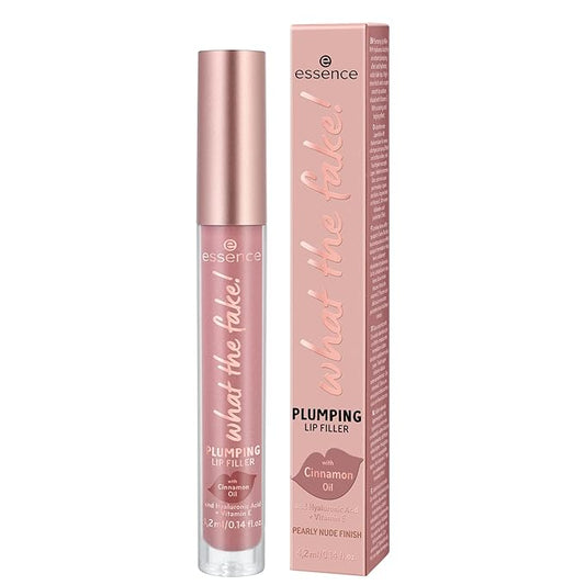 essence | What the Fake! Plumping Lip Filler | Volumizing Lip Gloss Made With Hyaluronic Acid and Vitamin E | Vegan & Cruelty Free, Gluten Free | Free From Fragrance & Parabens (02 | Oh My Nude!)