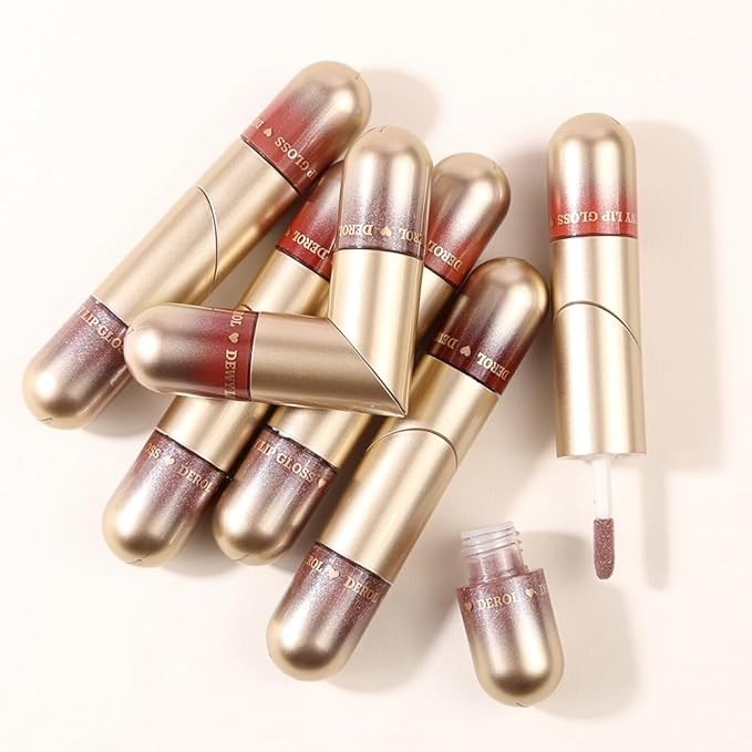 Dual Ended Liquid Lipstick with Shinny Glitter Lip Glitter