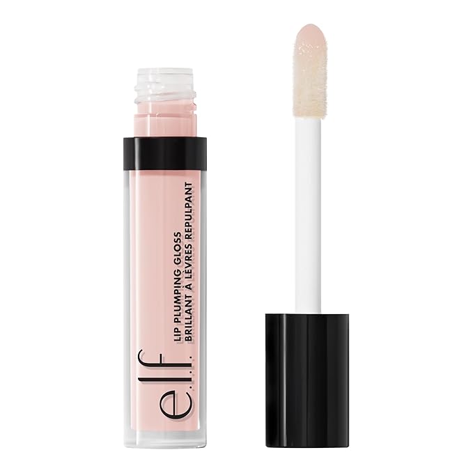 e.l.f. Lip Plumping Gloss, High-Shine Sheer Color, Hydrates & Creates Fuller Lips With Vitamin E, Vegan & Cruelty-Free, Pink Paloma, 0.1 Fl Oz