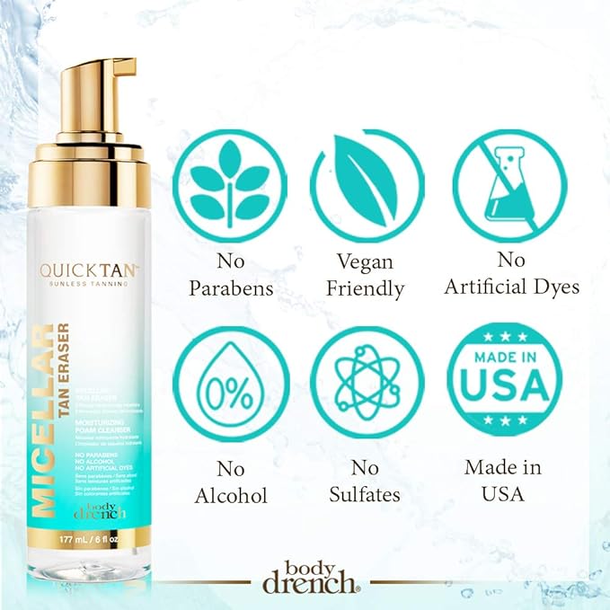 Body Drench Micellar, Skin Nourishing, Tan Eraser, 6 oz