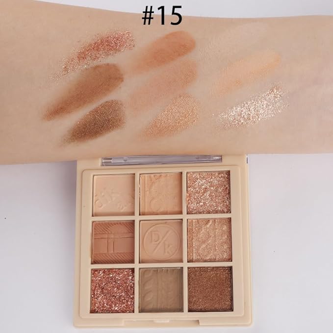 9Colors Neutral Eye Shadow Palette Eyeshadow Kit Nudes,Matte Glitter Natural Neutral Eyeshadow Palettes for Hazel Eyes Highly Pigmented Long Lasting Naturing-Looking Travel Eyeshadow Nude Palette