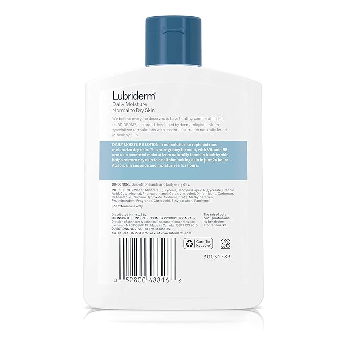 Lubriderm Daily Moisture Lotion, Normal to Dry Skin,6 Fl Oz (Pack of 2)