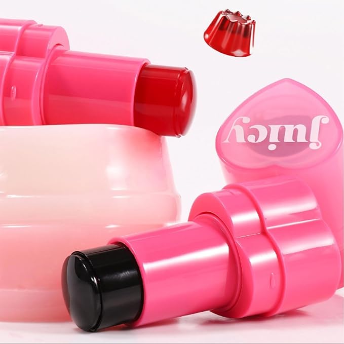 Water Jelly Tint Blush, 3-In-1 Multi-Use Blush Cream Blush Stick for Eyes, Cheeks & Lips, Hydrating & Bouncy Jelly Texture, Blends Perfect for Skin Portable Multipurpose Long Lasting Waterproof(05, s)