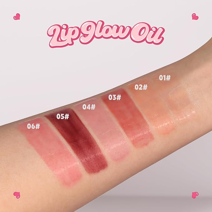 Lip Plumper Gloss High-Shine Liquid Lip Plumping Color, Long-Lasting Plumper Pout, Moisturizing, Non-Sticky With Natural Ginger Extract Portable 6 Colors (06#Strawberry)