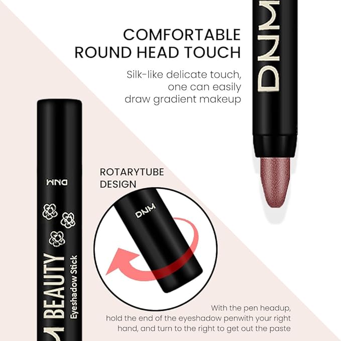 Kaely 8Pcs Cream Eye Shadow Brightener Sticks Set for Eyes,Shimmer Matte Pencil Eyeshadow Applicator Stick Palette,Halloween Makeup Waterproof,Birthday Party gifts for Women kids Girls 07