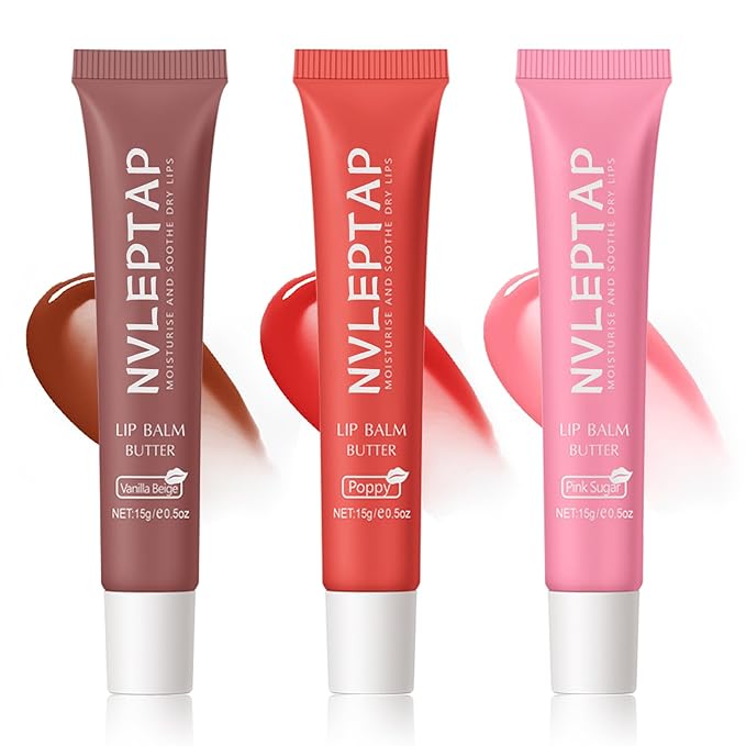 NVLEPTAP 3PCS Lip Glowy Balm Lip Sleeping