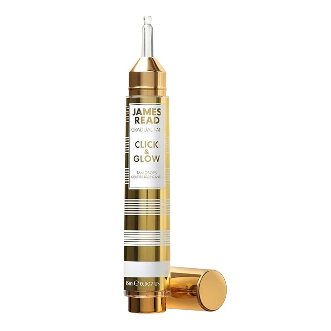James Read Gradual Tan - Click & Glow Tan Drops 15ml, On-the-Go, Daily, Custom Tanning Booster & Extender, Easy to apply, Travel friendly, Vitamin E, Aloe Vera, Hyaluronic Acid, For all skin tones