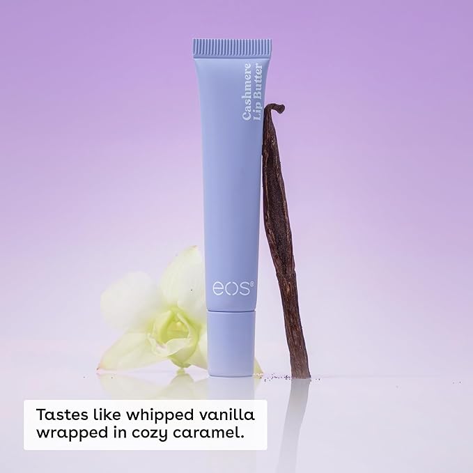 eos Cashmere Lip Butter, Vanilla Cashmere, Plumping Peptides For Smooth Lips, 0.35 fl oz