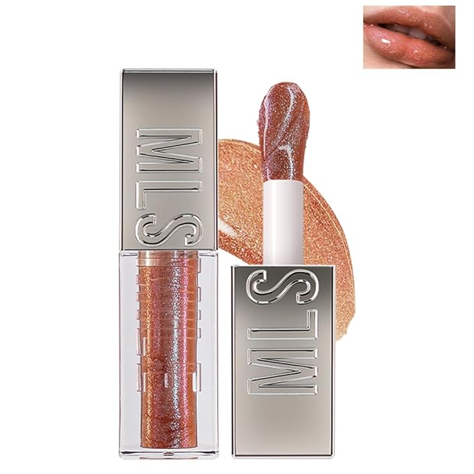 Mirror Glitter Lipstick, Sparkling Shimmer High Pigment Waterproof Long Lasting Lip Gloss, Shimmer Moisturizer Lip Gloss, Diamond Shiny Bold Glow Lip Stain for Lip Makeup (C16, 0.11 fl.oz)