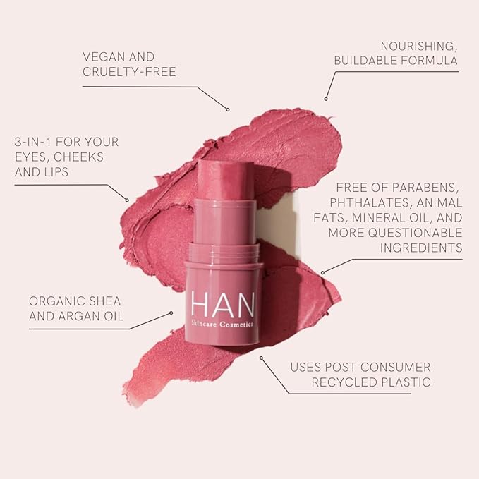 HAN Skincare Cosmetics Vegan, Cruelty-Free, 3-in-1 Multistick for | Large