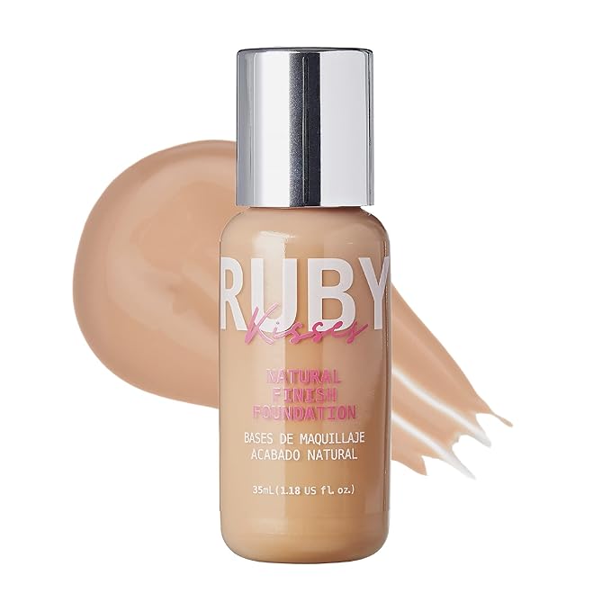 Ruby Kisses Liquid Foundation Medium Coverage, Lightweight, Natural