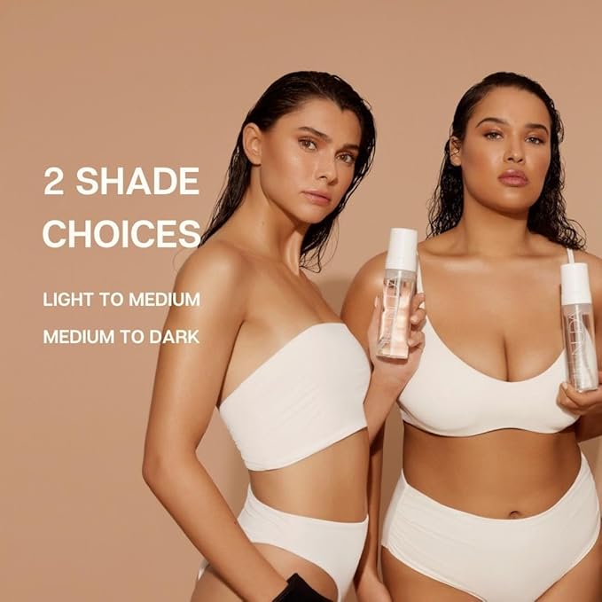 Nuda Self Tanning Water Mousse - Light to Medium | Streak & Transfer-Free Clear Self Tanner | Hydrating Sunless Tanner for a Natural Look | Lightweight Fragrance-Free Self Tanning Mousse, (6.4 Fl Oz)
