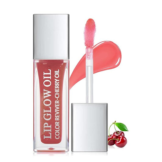 Hydrating Lip Glow Oil, Plumping Lip Gloss Transparent Lip Oil Tinted for Lip Care and Dry Lips, Non Sticky, Shiny and Moisturizing (02)